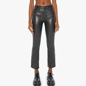 NWT / MOTHER The Insider Ankle Faux Show Jeans / Faux Leather Pants  26 Black